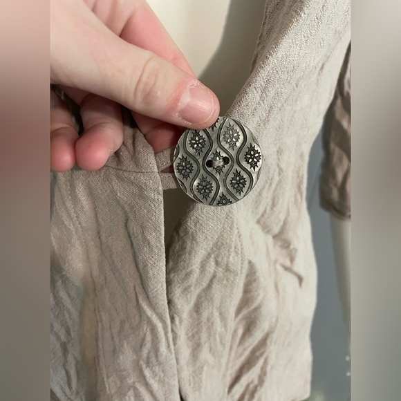 Soft Surroundings Benedetta Gauze Topper Cardigan  Tan Size PS Button Cotton - Picture 3 of 10